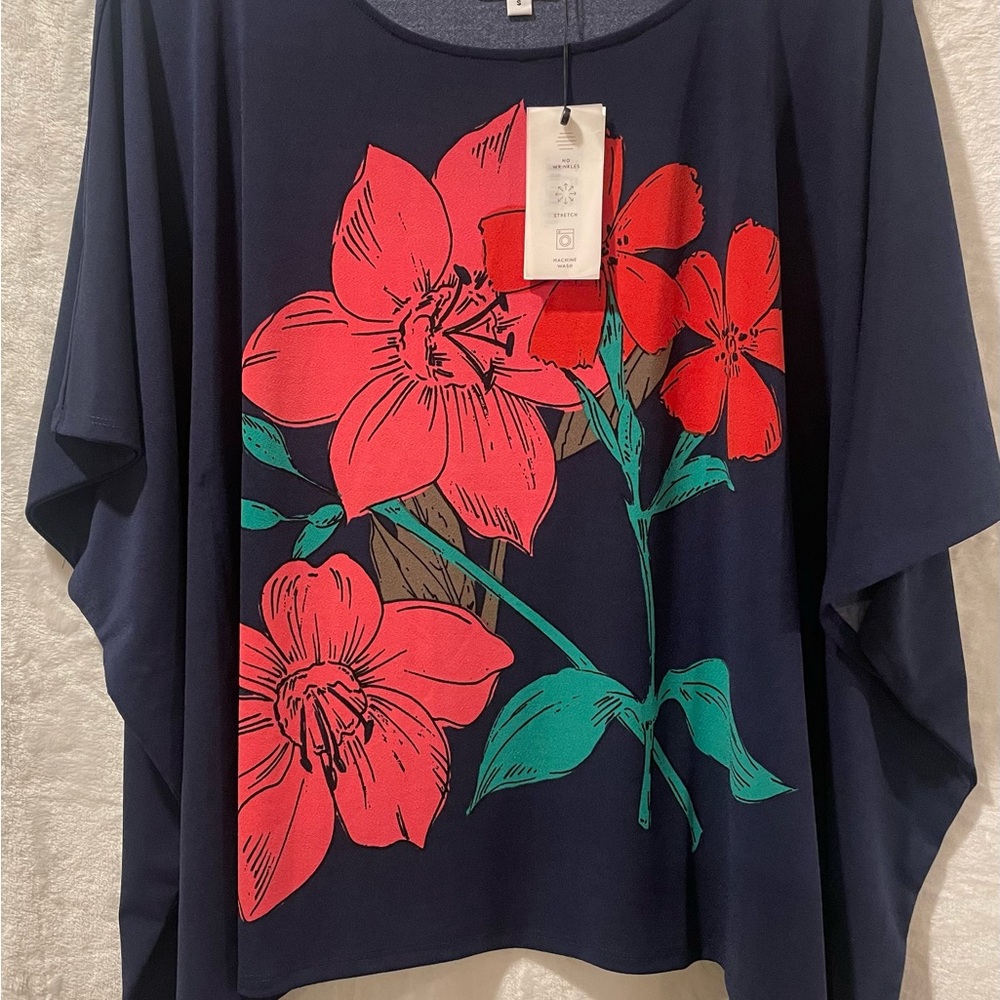 Leota Navy Floral Blouse with Elegant Design (1)